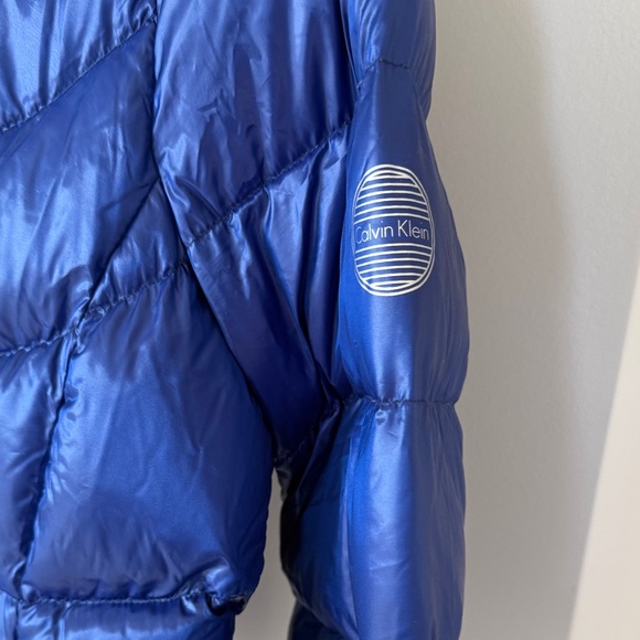 Calvin Klein Women's Royal Blue Puffer Coat - Picture 3 of 4